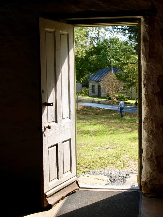 Looking out from the John Wesley Methodist Episcopal Church in Waterford, Virginia.  The church is an historic African American church built in 1891.  Waterford, a Quaker village, sided with the Union during the Civil War.  The village is now listed on the National Register of Historic Places and hosts a popular crafts fair each October. 